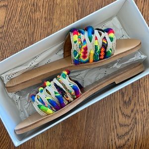 Colorful Hand made Greek Sandals from Elina Linardaki